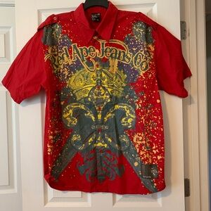 Red Ape 2XL button up shirt. ‘90’s, ATL, Dirty South, screen printed front/back